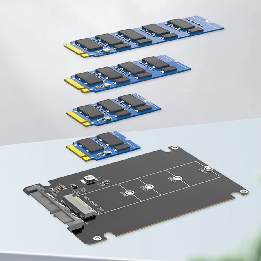 ALLOYSEED M.2 NGFF B-Key zu 2,5-Zoll SATA III SSD Adapter Gehäuse in Schwarz - Bild 3