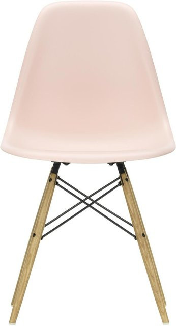 Vitra DSW Eames Plastic Side Chair in Rosa mit Holzbeinen und mattem Kunststoff - Bild 1