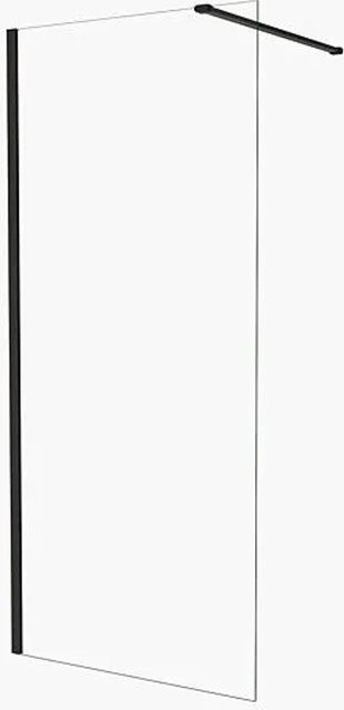 Duschparadies Walk In Dusche mit Seitenwand aus 6mm Nano Glas in Schwarz, B: 72 cm, H: 195 cm - Bild 1