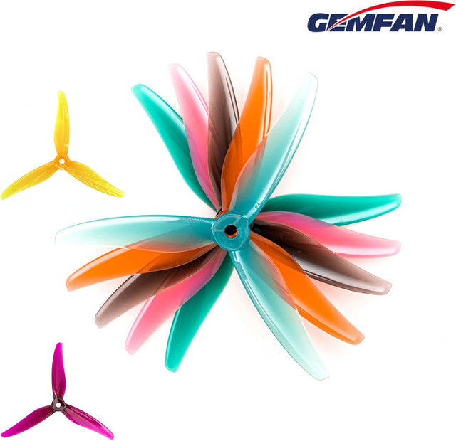 Gemfan 51466 V2 5-Zoll 3-Blatt Hurricane Propeller, CW CCW, 12 Stück - Bild 1