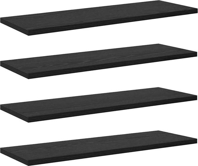 vidaXL Regalbrett Set aus 4 Stück, Schwarz, Holzwerkstoff, B/T/H: 60 x 20 x 1,5 cm - Bild 1