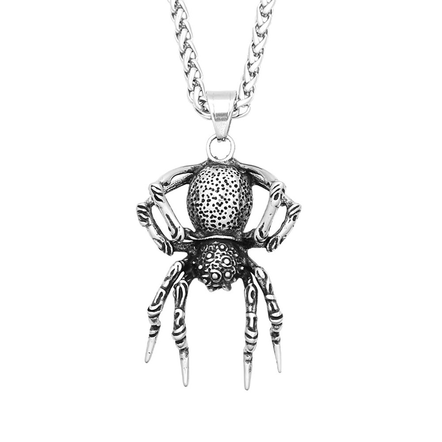 NORTHMAN Anhänger Halskette, Spinne, Edelstahl, Silber, Herren - Bild 3