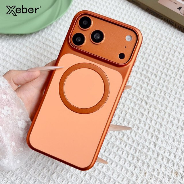 Xeber MagSafe Magnetische Hülle für iPhone 17 und iPhone 16 Pro Max in Orange, Ultradünne Luxus-Metallic-Lackierung, Stoßfeste PC-Abdeckung mit kabellosem Laden - Bild 1