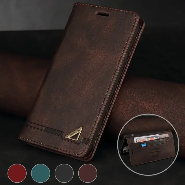 Xiaomi Redmi Note 15 14 Pro 5G Luxus Lederhülle mit RFID-Schutz und NFC-Funktion in Blau und Braun - Bild 1