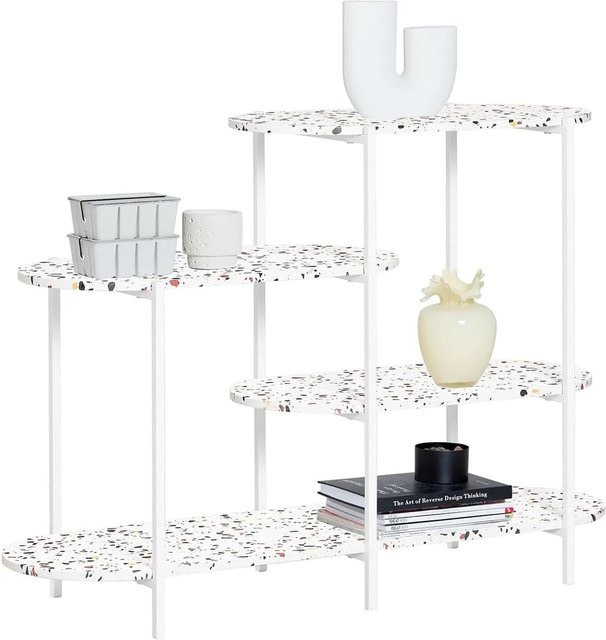 SoBuy Konsolentisch FSB89-W in Weiß mit Marmor-Optik, B/T/H: 120 x 40 x 86 cm - Bild 1