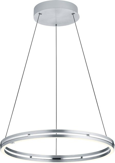 Elements Ben 20690 LED-Pendelleuchte in Nickel matt, dimmbar und höhenverstellbar, Farbe: Silber, Durchmesser: 45 cm, Höhe: 90 cm - Bild 1