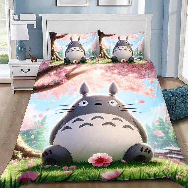 Lodestar Anime Bettwäscheset mit T-Totoro Motiv, Bettbezug und Kissenbezug, Mehrfarbig, B: 173 cm, H: 218 cm - Bild 1