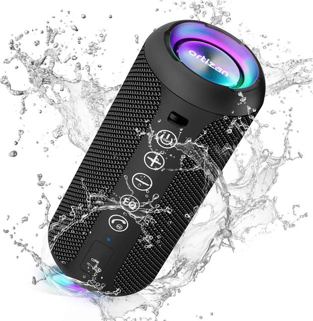 Ortizan X10 Tragbarer Bluetooth-Lautsprecher in Schwarz mit IPX7 Wasserdichtigkeit und TWS-Kopplung - Bild 1