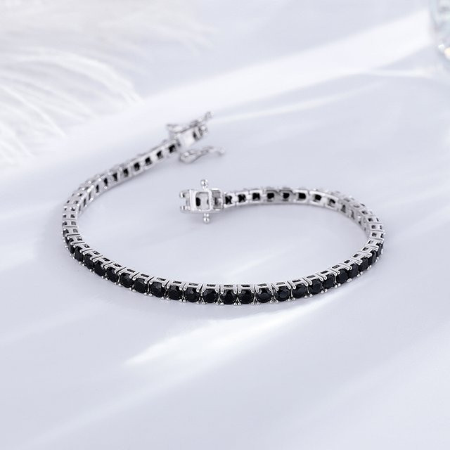 YLMyself Tennisarmband 925 Silber, Zirkonia, Damen und Herren, 15–21 cm - Bild 1