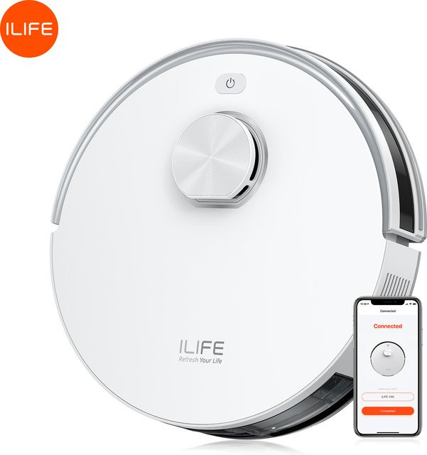 ILIFE V30 Saugroboter mit Lasernavigatie, 2-in-1 Saug- und Wischfunktion, 10000 Pa Saugleistung, App-Steuerung und No-Go Zones, Weiß - Bild 1