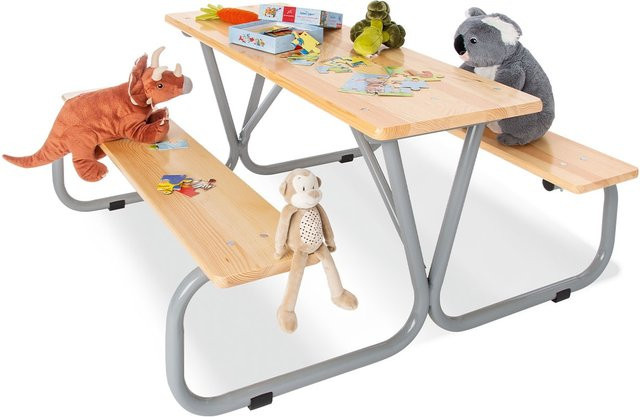 Pinolino Kindersitzgarnitur Michel für 6 Personen aus Kiefer in Grau, B/H/T: 110 x 53 x 110 cm - Bild 1