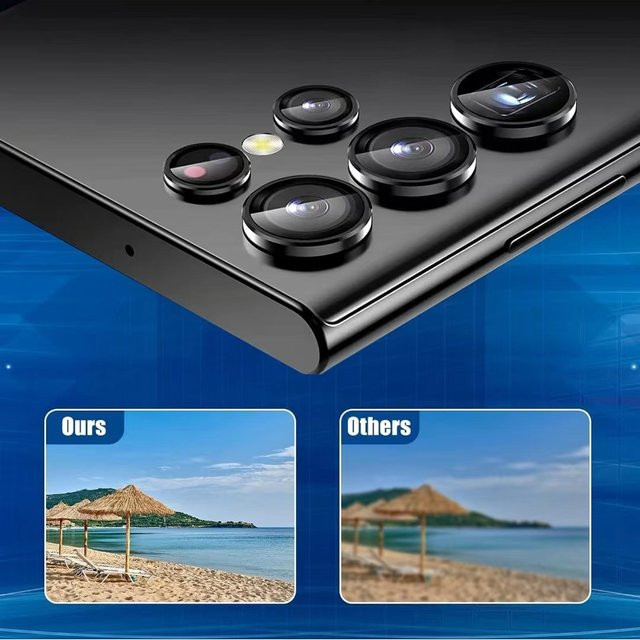 Samsung Kamera Objektiv Schutz aus Metall mit gehärtetem Glas für Galaxy S24 Ultra und S24 Plus in Multicolour - Bild 1