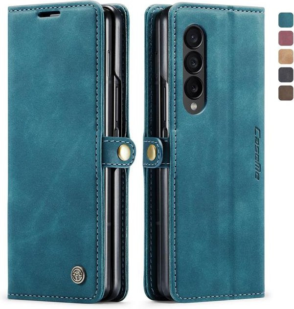 EIN XIONG GU Business Anti-Drop Ganzkörper-Hülle mit Kartenfach für Samsung Galaxy Z Fold 4 5G, Blau - Bild 1