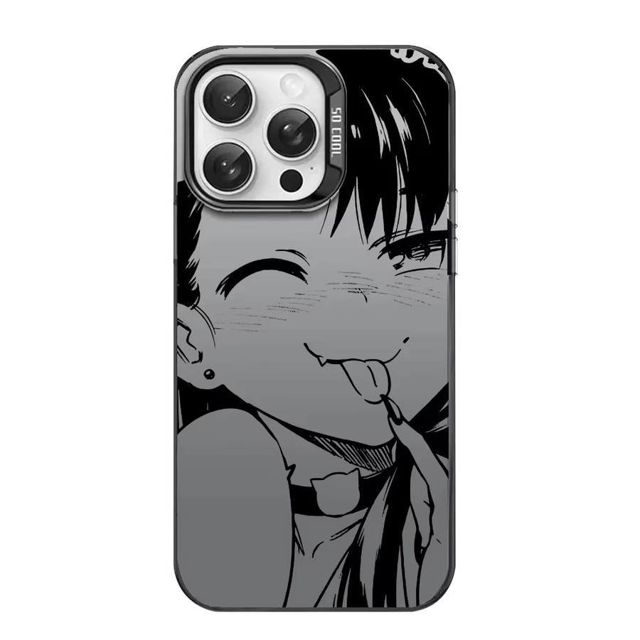Don't Toy Me Miss Nagatoro Handyhülle für iPhone 16 15 14 13 12 11 Pro Max Schwarz Matt Mehrfarbig Laser Metallic Aurora Design - Bild 4