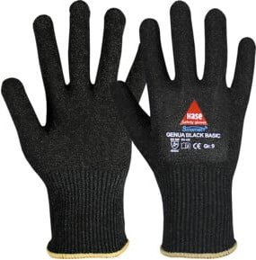 Hase Genua Black Basic Schnittschutzhandschuh aus Sinomac Hybridgarn in Schwarz, Größe 10 - Bild 1