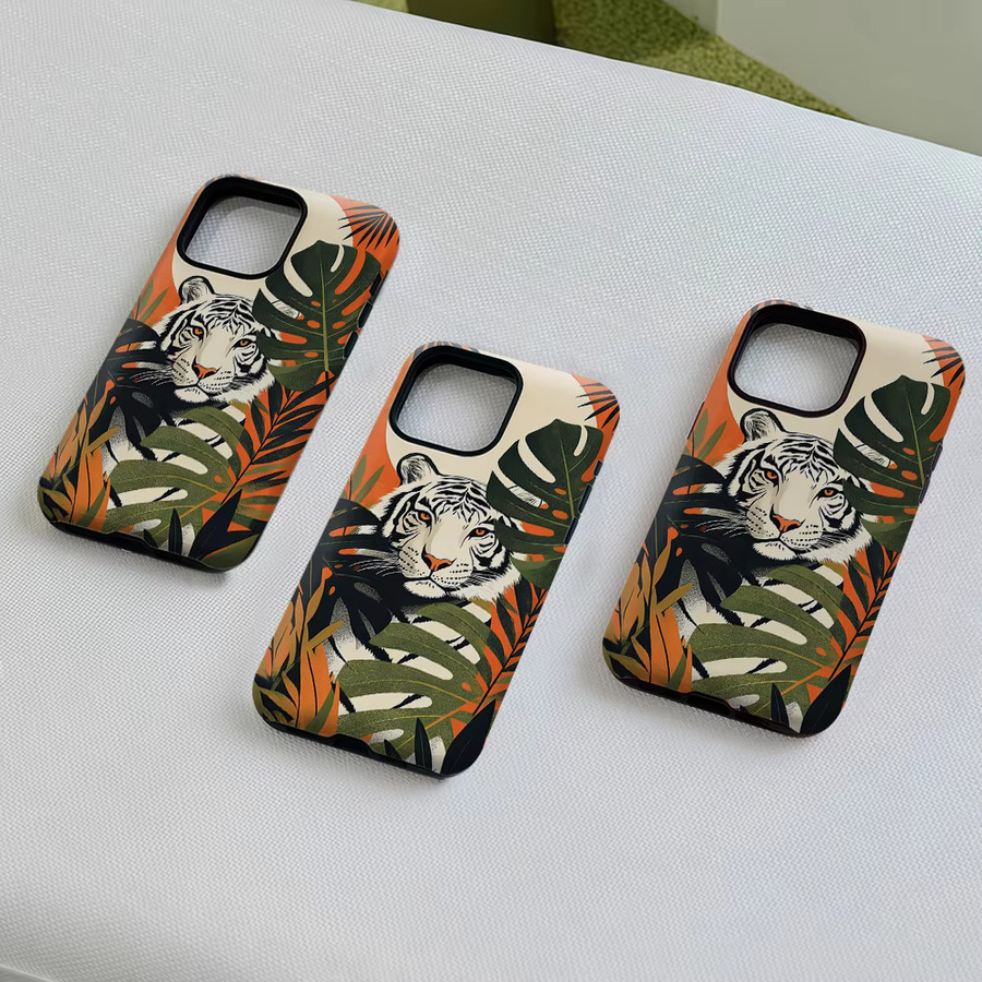Aurea Case Matte Bumper MagSafe Schutzhülle für iPhone 13 bis 17 Pro Max in Jungle White Tiger - Bild 5