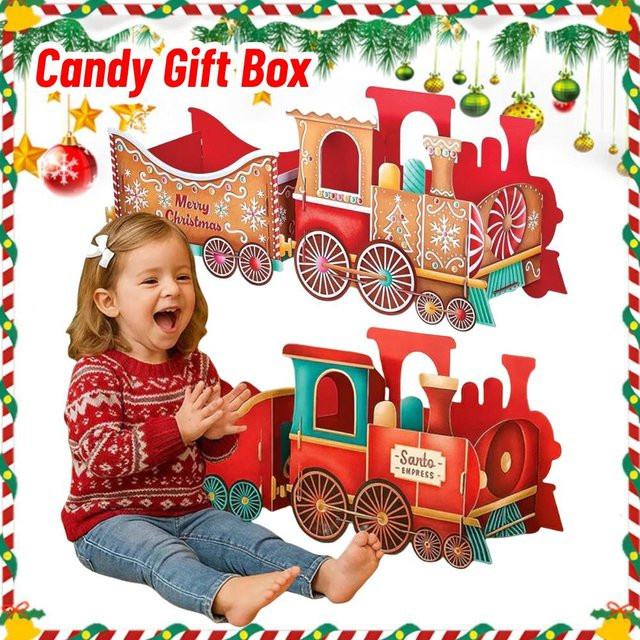 APWIKOGER Weihnachtszug Dekoration in Rot als festliche Geschenkbox für Süßigkeiten und Weihnachtsgeschenke - Bild 1