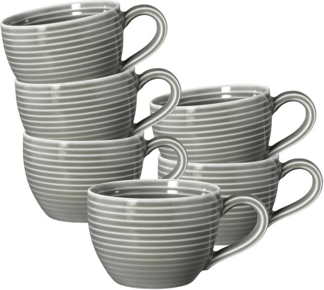 Seltmann Weiden Espressotassen Beat Color Glaze aus Porzellan, Grau, 6er Set, 0,11 l pro Tasse - Bild 1