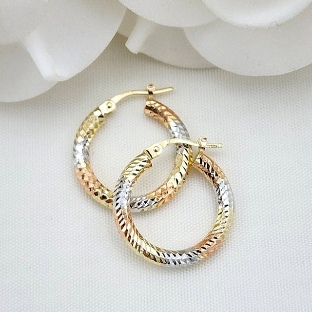 YoYo Creolen, Bicolor, Gold, Damen - Bild 1