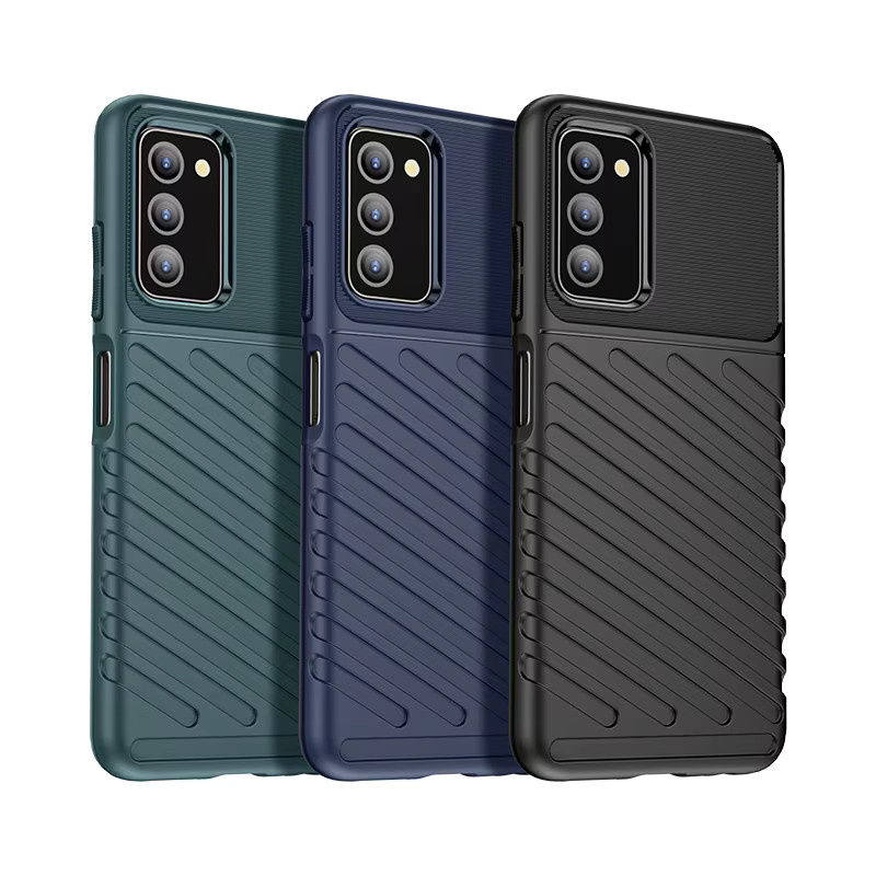 Stoßfeste Silikon Handyhülle für Samsung Galaxy A03s in Schwarz - Bild 4