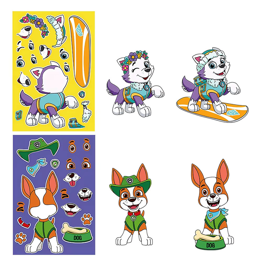 Paw Patrol Chase Make-a-Face, Puzzle-Aufkleber, 8-teiliges Set - Bild 2