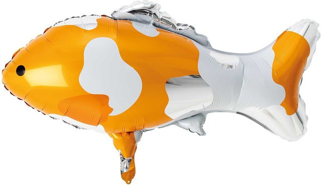 Rico Design Folienballon Koi in Silber, Breite: 86 cm, Höhe: 58,5 cm - Bild 1