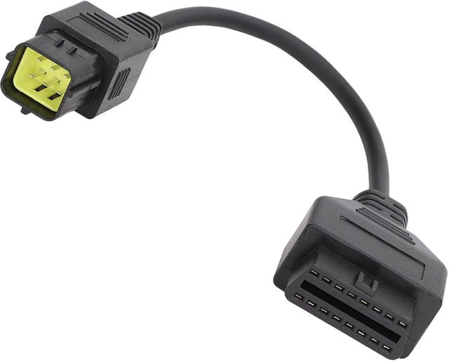 Igeteck Universelles 6 Pin OBD2 Scannerkabel Motorrad Diagnoseadapter Ersatz für Husqvarna 449 511, Grau/Schwarz - Bild 1