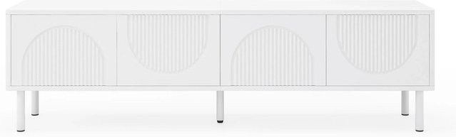 okwish TV Schrank in Weiß mit Stauraum und Kabelmanagement, minimalistisches Design, B/T/H: 180 x 40 x 52 cm - Bild 1