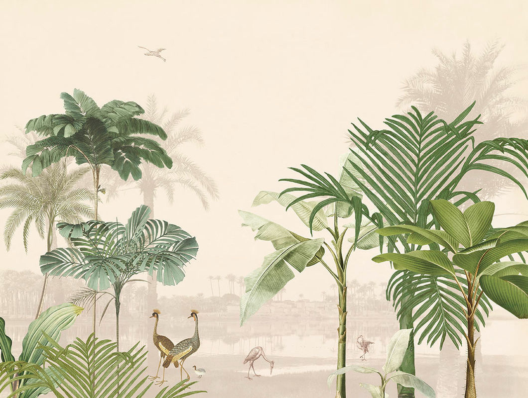 Eijffinger Mural Lush Lagoon Tapete in Blush/Pink/Green/Rose aus Vlies - Bild 2