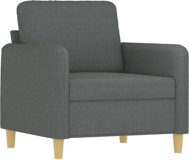 vidaXL Sessel Dunkelgrau mit Armlehnen und Metallgestell, B/T/H: 78 x 76 x 80 cm - Bild 1