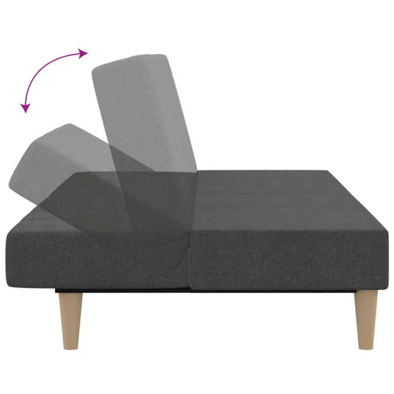 Vidaxl 2-Sitzer Schlafsofa in Grau mit Stoffbezug im modernen Design - Bild 3