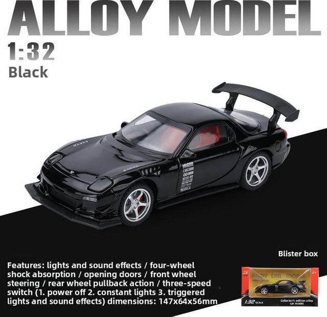 Linyi toy car Rx7 Fd3S Sportwagen Modell, 1:32, mit Ton und Licht, ab 14 Jahren - Bild 1