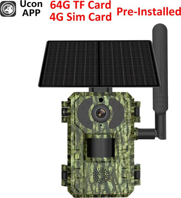 REHENTINT 4G LTE Solar Wildlife Kamera mit 4MP Auflösung, Wasserdicht und Nachtsicht, PIR Bewegungssensor und Ucon App Steuerung - Bild 1