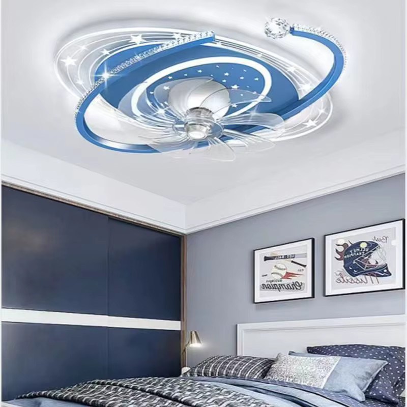 JIANKEXING Moderne Pendelleuchte mit Sternenhimmel-Effekt und Schüttelventilator für Kinderzimmer und Schlafzimmer - Bild 2