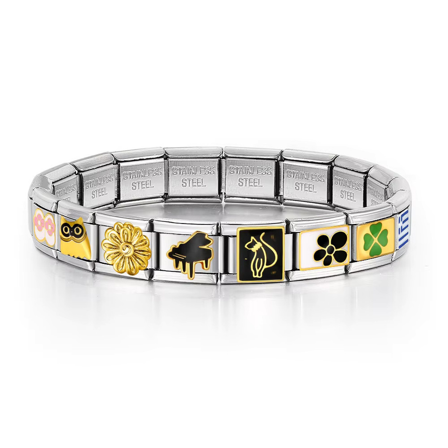 MoBuy Charms, Edelstahl, Gold, 9 mm, Unisex - Bild 1