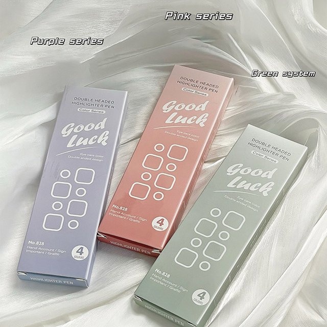 Anowee 4er Set Gradienten Doppel-Headed Highlighter mit Keilspitze in Lila - Bild 1