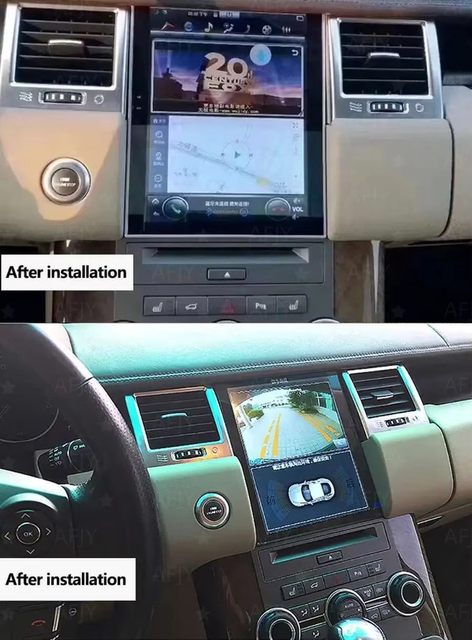 YANFU Android 14 Autoradio mit GPS-Navigation und AC-Panel für Land Rover Range Rover Sport L320 2011-2013 in Schwarz - Bild 4