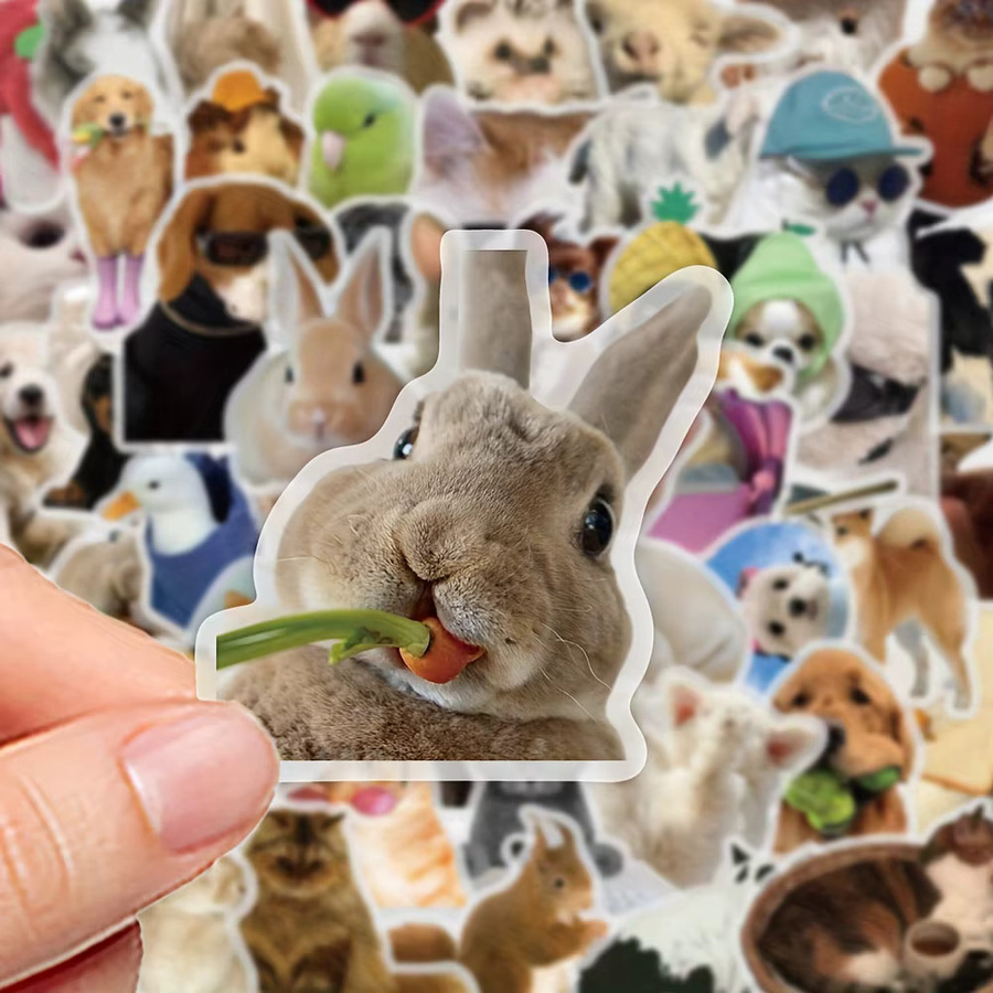 50 Stück wasserfeste Hunde- und Katzen-Aufkleber mit lustigen Haustier-Emojis in Multicolour von RecordingYourLife Store - Bild 2