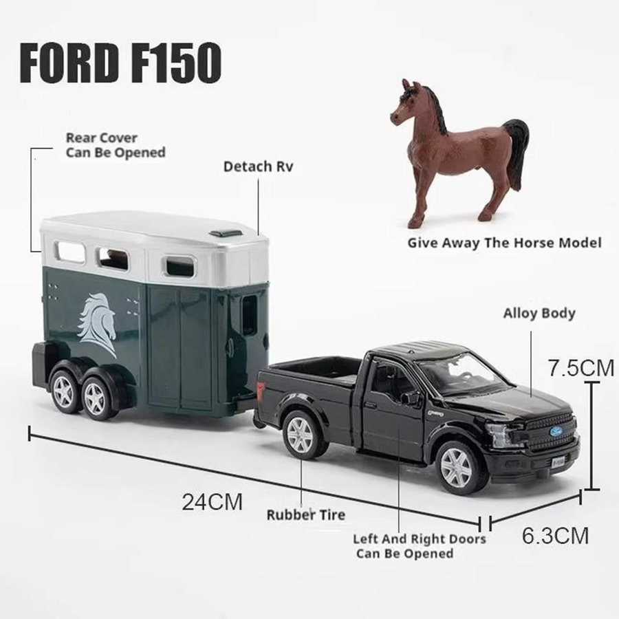MAKEDA Ford F150 Spielzeugauto Modell, 1:36, Metall, Gummi, Schwarz - Bild 1