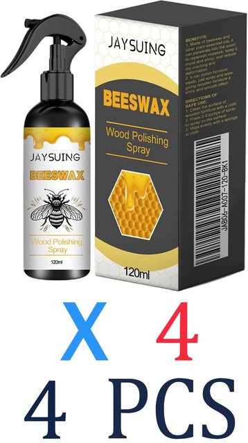 Binchi Outdoor Product Holzmöbelpolitur Bienenwachs Spray, gelb, 4 x 120 ml - Bild 1