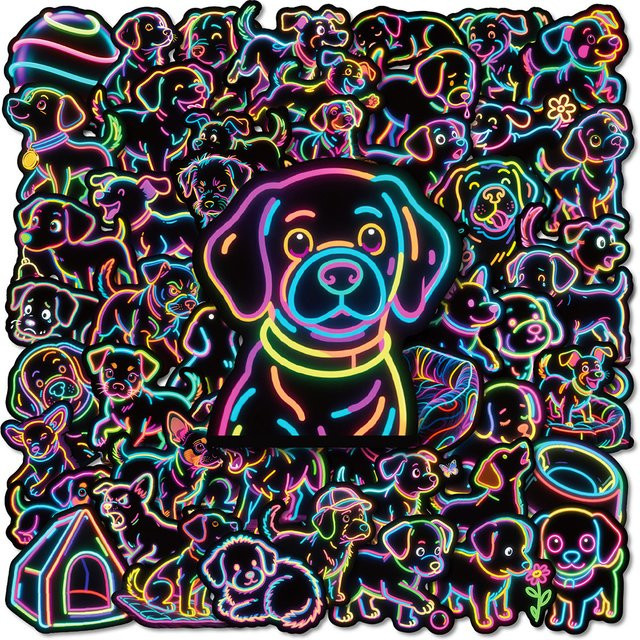 Charile Aufkleber, niedliche Tiere, Hund, Cartoon, multicolor, 10-teiliges Set - Bild 1