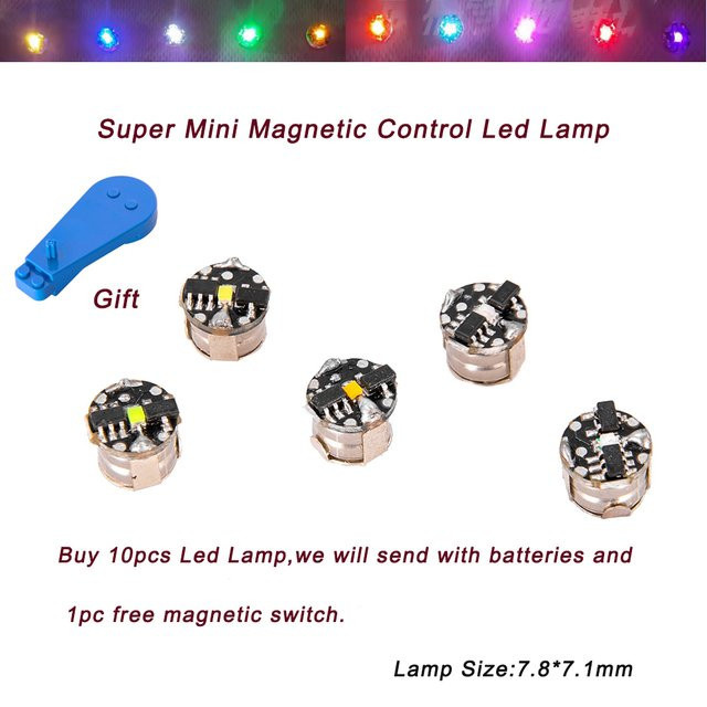 TERAYSUN Super Mini magnetische LED-Lampe, mit Licht und Batterien, 10-teiliges Set - Bild 1