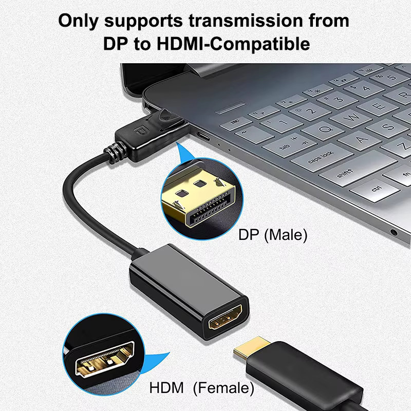 BRYNTHORX DisplayPort zu HDMI Adapter Konverter in Schwarz für 4K und 1080P Videoübertragung - Bild 2