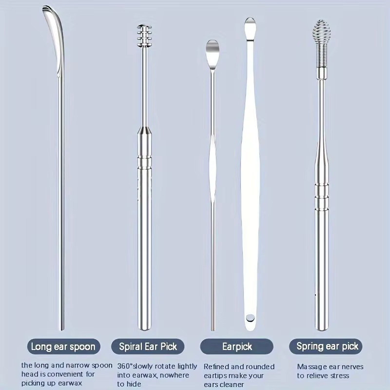 6-teiliges Ohrreinigungswerkzeug-Set aus Edelstahl, Unisex - Bild 3