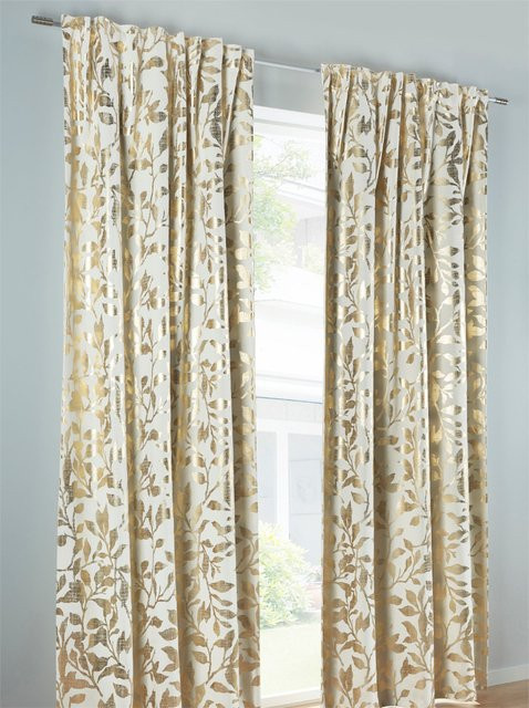Heine Home Dekoschale mit floralem Blätter-Design in Gold aus 100% Polyester - Bild 1