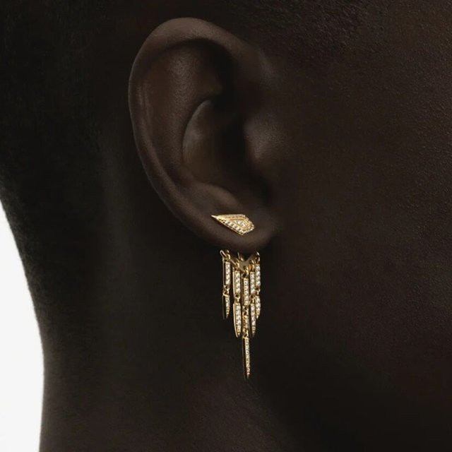 Ohrring Quaste, Zirkonia, Gold, Damen - Bild 1