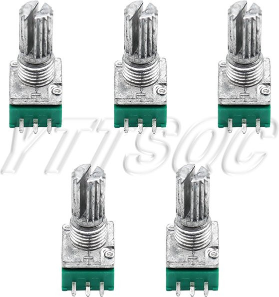 5er Set Potentiometer RK097 RK097N Industrieschalter mit 3 Pins und 15mm Audio-Welle für Verstärker - Bild 1
