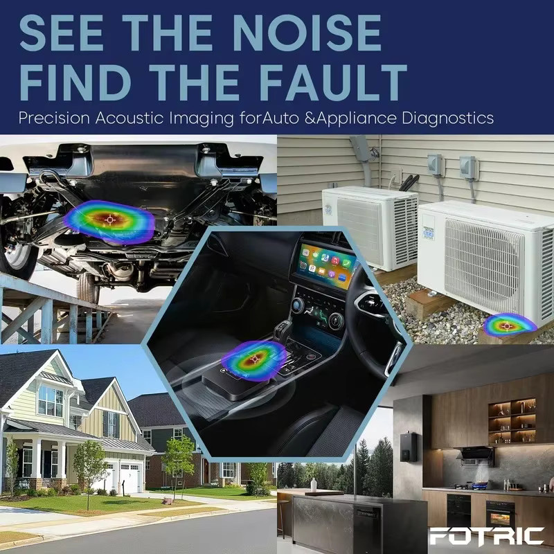 FOTRIC TD2e Akustikkamera Ultraschallkamera mit 64 MEMS Mikrofonen zur Lecksuche von Druckluft, Gas und Vakuum in der industriellen Instandhaltung, Farbe: Blau - Bild 5