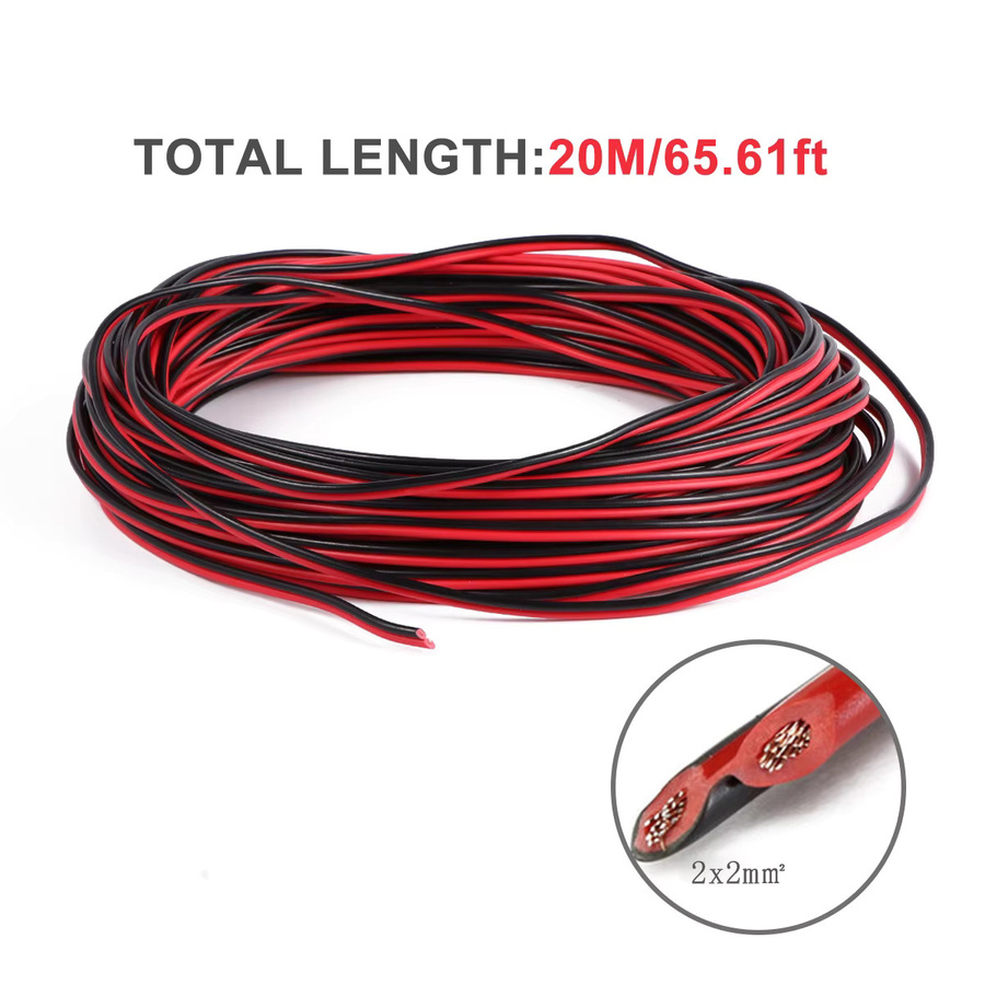 Foxnovo HiFi-Kupferdraht-Audiokabel in Rot, 20 m sauerstofffreies Lautsprecherkabel für Verstärker und DJ-Anwendungen - Bild 3