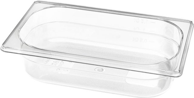Schneider GN 1/4 Gastronormbehälter aus Polycarbonat, transparent, Volumen: 1,7 l, Höhe: 6,5 cm - Bild 1